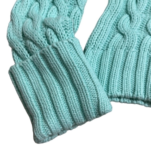 Sokie Collective Cable Turtleneck Crop Sweater Mint Size Medium Wool Blend NWT - Picture 8 of 10